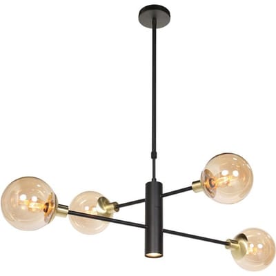 Hanglamp Constellation 3805ME messing en zwart, trendy stijl, draaibaar en in hoogte verstelbaar, Steinhauer - ideaal voor binnengebruik