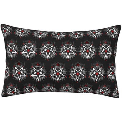 Occulte Satanische Pentagram Rechthoekige Kussensloop Kussenhoes Decoratieve Slaapkamer Bed Huis Comfort Plaid Kussen 50x35cm