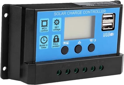 Zonnelaadregelaar - PWM Regelaar - Energiebeheer - Automatische 12V 24V - 60 Ampère - Zwart