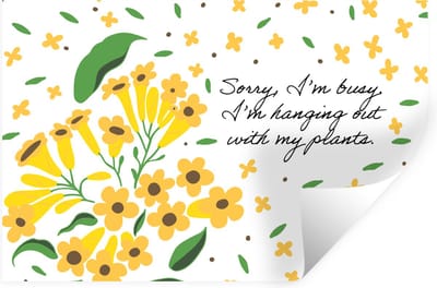 Muurstickers - Sticker Folie - Sorry I'm busy I'm hanging out with my plants - Bloemen - Quotes - Spreuken - 30x20 cm - Plakfolie - Muurstickers Kinderkamer - Zelfklevend Behang - Zelfklevend behangpapier - Stickerfolie