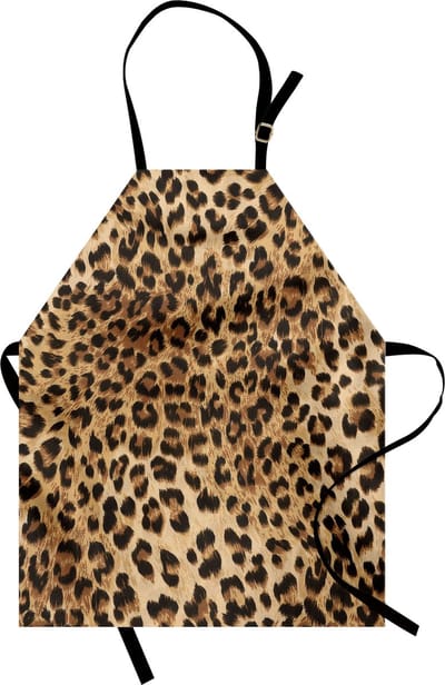 New Bed Luipaardprint Waterdicht Keukenschort voor Dagelijks en Professioneel Gebruik, Leopard print Kookschort, 78x66 cm