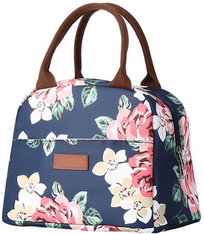 Dailygoods- Lunchtas Grote Inhoud - Geïsoleerd - Draagbaar - Bloemig - Robuust - 300D Oxford-doek - 28 x 16 x 21 cm - Koeltas