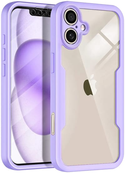 Hoesje geschikt voor Apple iPhone 17 - Techsuit ColorVerse 360 Case met Screenprotector - Paars