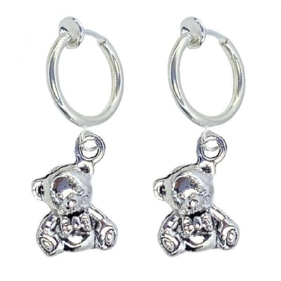 Klem oorbellen- beertje- zilverkleur-geen gaatje-Charme Bijoux