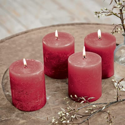 LOBERON Kaars set van 4 Virrans rood