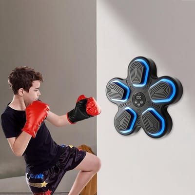 Bokstrainer Muziek - Interactief Target - Thuis Workout - Draadloos Muziek Afspelen - 40x40x10 cm