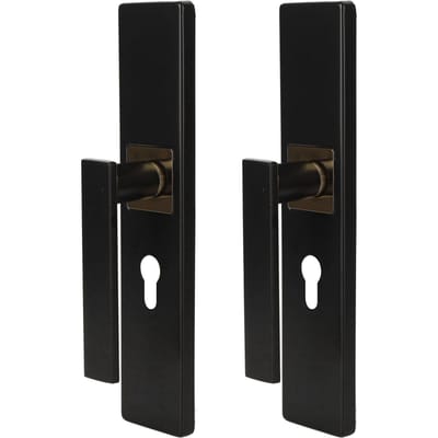 Ensemble de Serrure de Chambre à Coucher Ménager Intérieur Pièce Toilettes Silencieux Alliage d'Aluminium avec Poignée Noir Or black