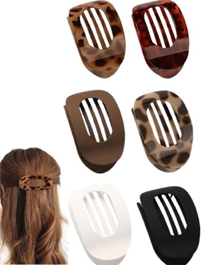 6 stuks Haarspeld - Haarclip - Platte haarclips voor dames - Grote haarclips - Haar Accessoire - Veelzijdige en eenvoudige haarclips - Comfortabele gebogen platte haarclips - Rond - Geschikt voor dik en dun haar - Multicolor