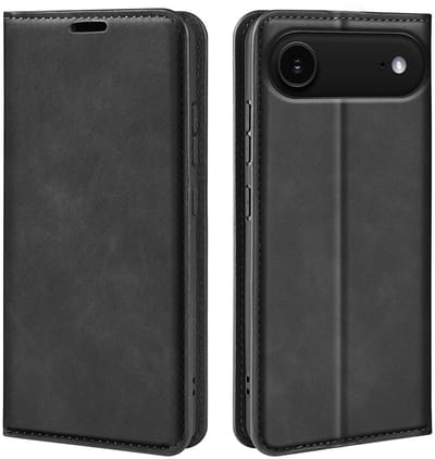 MobyDefend Hoesje - Geschikt voor iPhone Air - Luxe Wallet Bookcase (Magnetische Sluiting) - Zwart