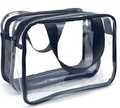 make-uptas, dubbellaags, grote waterdichte reis-toilettas, draagbaar pvc met handvat, opbergtas, voor nat en droog, zwemmen, gymtas voor vrouwen, mannen
