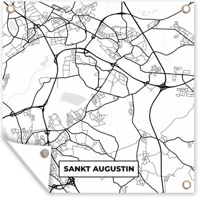 Tuin poster Sankt Augustin - Kaart - Plattegrond - Stadskaart - 200x200 cm - Tuindoek