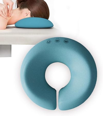 Buikligkussen - Massagekussen voor op de buik - 28,8 x 7,5 cm - U-vormig kussen - Traagschuim - Gezichtskussen - Hoofdsteun voor spa, schoonheid, gezichtsbehandeling en ontspanning - Hoofdsteun voor salon - Blauw
