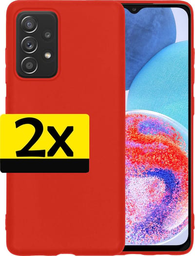Hoesje - 2 Stuks - Geschikt voor Samsung Galaxy A23 - Sterk & Shockproof - Case Siliconen - Back Cover - Telefoon Hoes - Telefoonhoesjes - Rood
