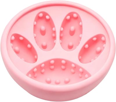 Honden Likbak - Voerbak Hond Slowfeeder - Hond Trainen - Anti Kantel Bodem - 12 x 6.5 cm - Roze
