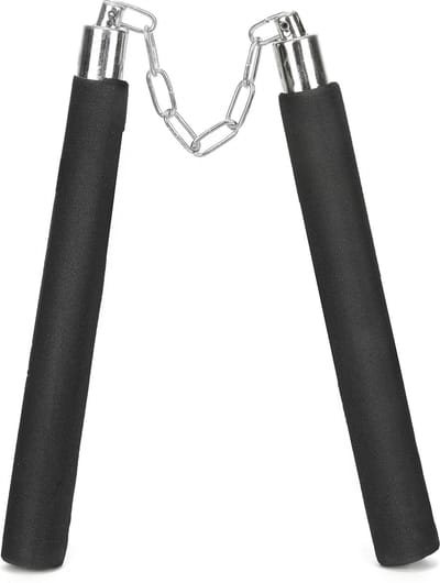 Carnaval Ninja nunchaku vechtstokken verkleed accessoires - 25 cm - Voor bij een ninja pak/kostuum