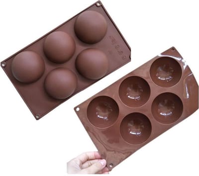 ProductGoods - Siliconen Bakvorm Halve Bollen - Halfrond Rond - 5 Stuks - Bakvormen