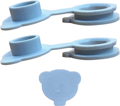 Badkuipstoppers - Afvoerpluggen Siliconen - Water Dicht Maken - Schattig Beer Design - 2 stuks - Blauw