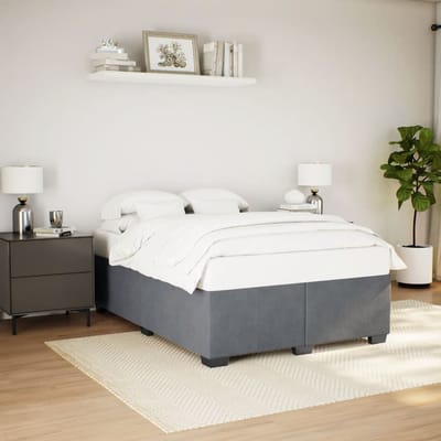 vidaXL - Bedframe - zonder - matras - 160x200 - cm - fluweel - donkergrijs