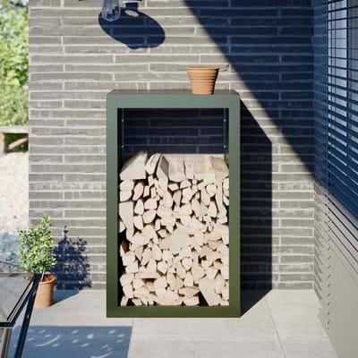vidaXL - Haardhoutrek - 60x40x100 - cm - staal - groen