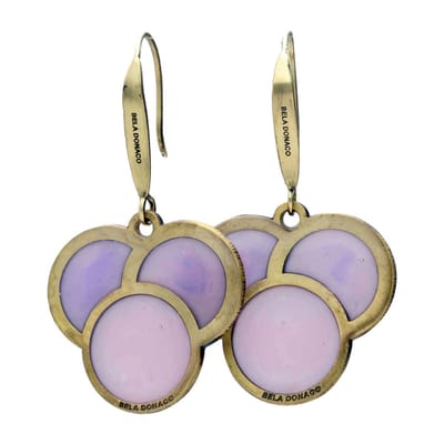 Bela Donaco - Oorbellen – Resin Art – Messing – Old Purple