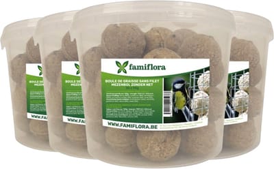 Famiflora mezenbollen in emmer - Zonder net - 140 x 90 gram (4 emmers met 35 bollen) - Zonder netje - Inhoud: 35 stuks