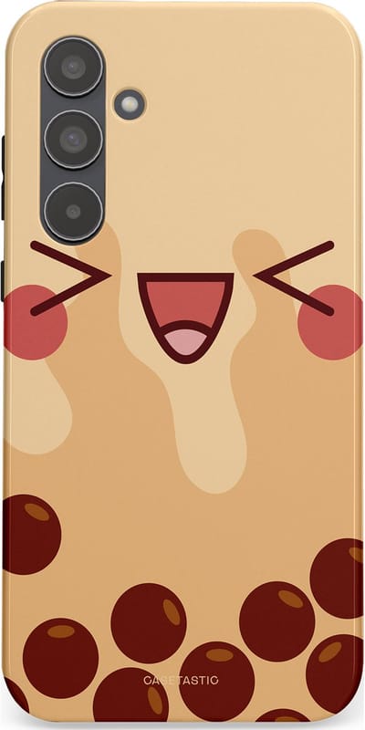 Casetastic Hoesje Geschikt voor Samsung A55 - Stijlvolle Beschermende Duo-layer Case - Smeltende caramel bolletjes