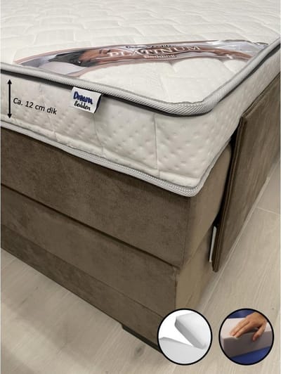 Splitopper 160x200 - Platinum - 12 cm dik - Bamboo Hoes - Hybride Schuim - Topdekmatras