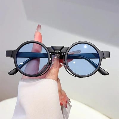 Trendy Unisex Zonnebril UV400 Bescherming Steampunk Rond Montuur Buiten Zonnebril voor Vrouwen Mannen gray