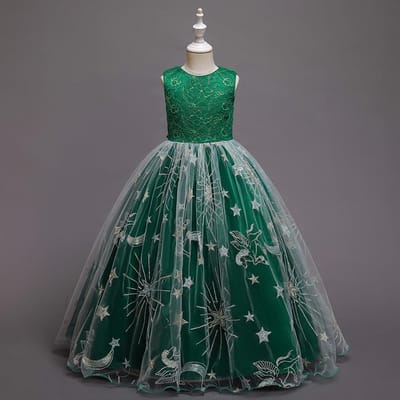 Meisjesjurk Prinses Bruiloft Kinderkostuum Meisjeskleding Kinderkleding 120cm groen