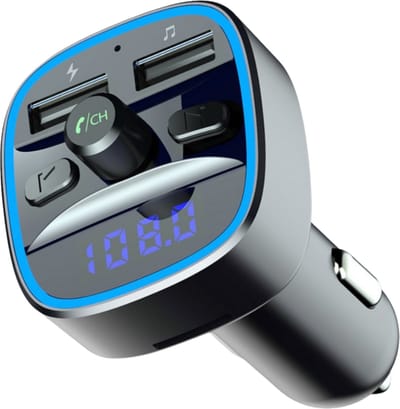 GELLDG Auto Bluetooth FM-zender - Auto Bluetooth-adapter - Bluetooth-autosigarettenaansteker handsfreesysteem - 2 USB-poorten - Ondersteunt SD-kaart en USB-stick - Autoaccessoires