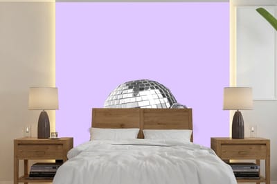 Fotobehang dieren - Behang - 240x240 cm - Schildpad - Discobal - Disco - Dier - Paars - Fotobehang - Foto behang