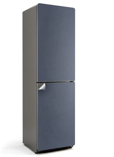 Wallfluent Koelkaststickers - Donkerblauw Koelkast Folie - 60 cm x 205 cm - Donkerblauw Koelkaststickers - Decoratieve Koelkaststicker - Stijlvolle Koelkast Stickers - Zelfklevende Koelkaststicker - Koelkast Versiering