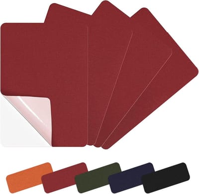 Sterke Zelfklevende Nylon Patches (Rood) - Strijkvrije Stofreparatie Set (4 stuks)