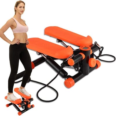 Stepper Thuis - Minimachine Fitness - Gezondheid Verbeteren - Laag Geluidsontwerp - 150kg Belasting - Oranje