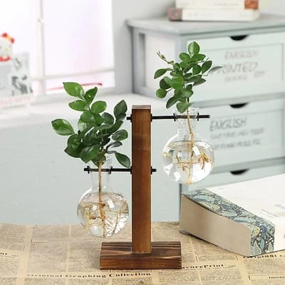 Hydroponische Plant Terrarium Vaasvaas Decoratie Huis Glazen Fles Hydroponische Desktop Decoratie Kantoor Groene Plant Kleine Potplant gray