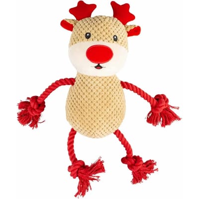 Knuffel speelgoed voor honden met touw rendier Duvoplus X-Mas
