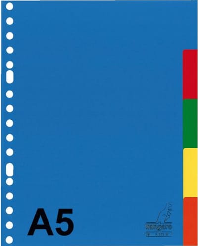 10 X Tabbladen Kangaro A5 17-gaats A505M 5-delig assorti PP