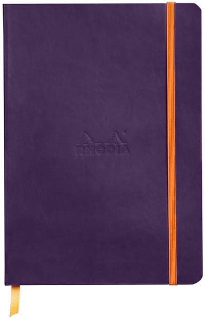 Rhodia Softcover Notitieboek – A5 – 80 Bladen – Gelijnd – Ivoorkleurig Papier 90 g/m² – Met Elastieksluiting - Aubergine