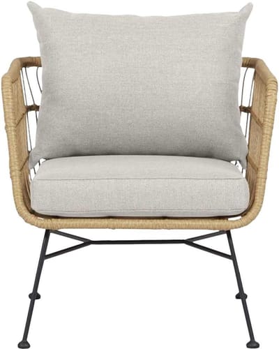 Tuinstoel Rotan - Buitenstoel Lounge - Ontspannen Zomer - Inclusief Kussens - 120 x 190 Cm - Naturel Beige