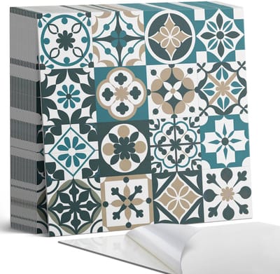 Coloray Plaktegels - Tegelpatronen in de lay-out Zelfklevende Tegels - 20 cm x 20 cm - Groente Plaktegels - 20 stuks - Vierkant PVC Tegels - Plaktegels Badkamer - Plaktegels Vloer - Vinyl Tegels - Wandtegel Zelfklevend