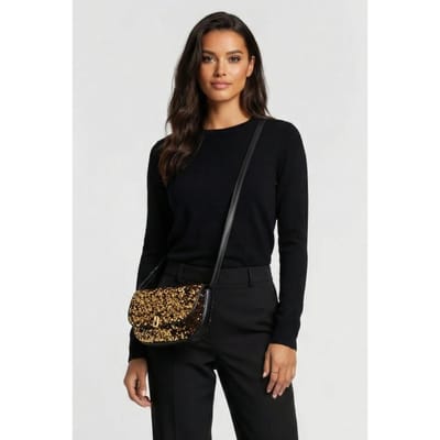 Coccinelle Cross Body Bag In Gold Sequin Größe: OS | Clutches Outlet | Damen | Gelb