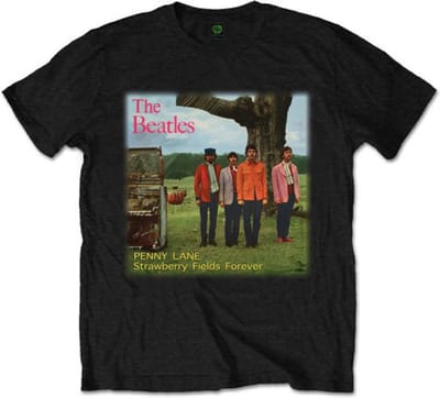 The Beatles - Strawberry Fields Forever Heren T-shirt - M - Zwart