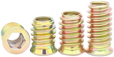 20 Stuks M4 x 8mm Schroefmoeren, Houten Invoegen voor Meubels, Draadinvoegen voor Diverse Toepassingen