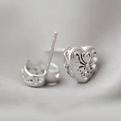 Gading® Oorknopjes - dames Oorknoppen met klassiek hartje - 8mm 8mm zilver 925