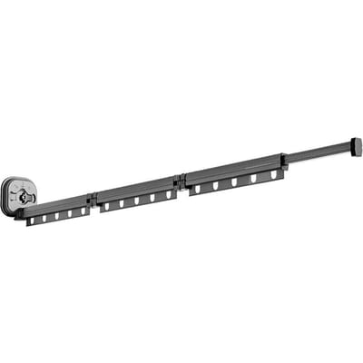 Opvouwbaar Kledingrek Aluminium Kledinghangers Zwart Wandmontage Rek Droogrek Zuignap Installatie Kleding Huis Wasgoed Waslijn zwart