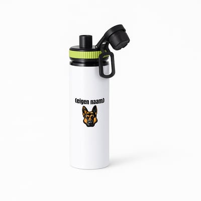 Hacebo® - hondenkop met eigen naam waterfles met draaidop groen - Honden - honden liefhebbers - iemand die houdt van honden - verjaardag - cadeau - kado - water fles - 850ML