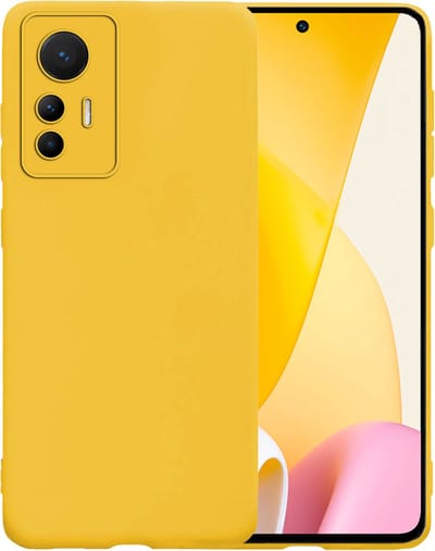 Hoesje - Geschikt voor Xiaomi 12 Lite - Sterk & Shockproof - Siliconen Case - Hoes Cover - Telefoonhoes - Geel