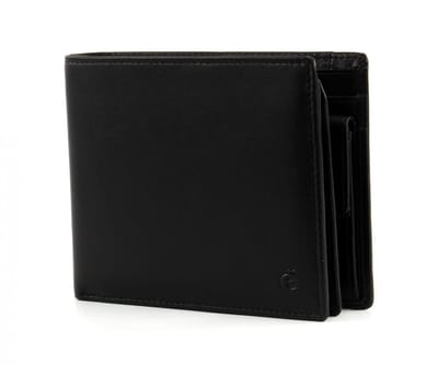 Esquire Leren portemonnee Logo Bifold Wallet Black zwart