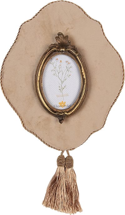 Clayre & Eef Fotolijst 6x9 cm Beige Goudkleurig Kunststof