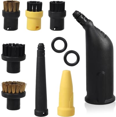 Geschikt voor Karcher Cach SC1 SC2 SC4 SC5 - 10st set stoomreiniger accessoires, duurzame nylon borstel - nozzle set, stofverwijderende stoomreiniger borstel met nozzlekop,